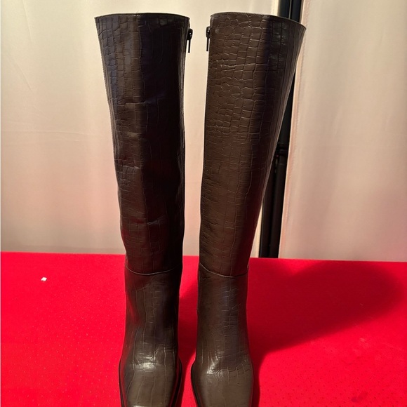 Brown Over the Knee Boots with Stiletto Heel - Picture 1 of 8